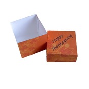 Orange Leaves Happy Thanksgiving Fall Gift Box Template