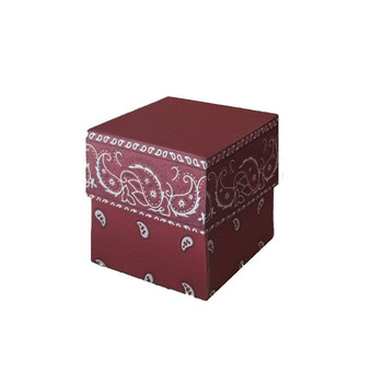 Ornate Red Bandanna Style Gift Box Template PDF Instant Download