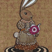 Rabbit And Teapot Cross Stitch Pattern