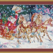 Santa's Horses Cross Stitch Pattern