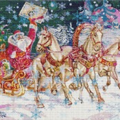 Santa's Horses Cross Stitch Pattern