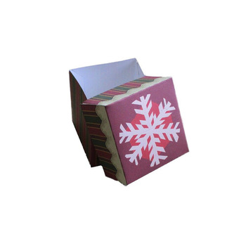 Snowflake and Lace Christmas Paper Craft Gift Box Template