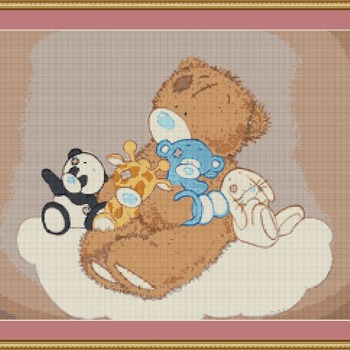 Teddy And Friends Cross Stitch Pattern