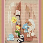 Toys In A Cupboard Cross Stitch Pattern