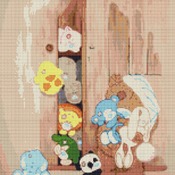 Toys In A Cupboard Cross Stitch Pattern