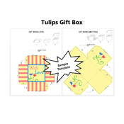 Tulips With Love Gift Box Template PDF Instant Download