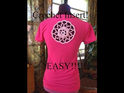 Crochet insert for t-shirt. EASY!!