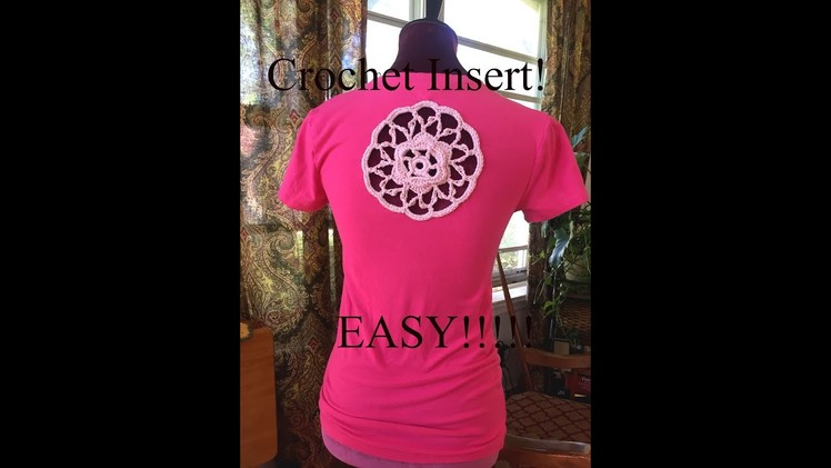 Crochet insert for t-shirt. EASY!!