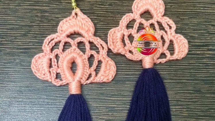 Crochet Long tassels lightest weight earrings. #tassels #earrings #lightweightjewelry #trendy