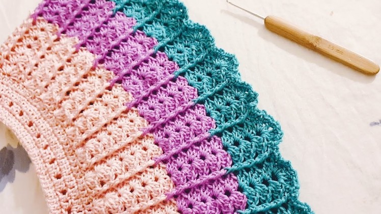 Crochet  shell stitch❤❤❤.shell stitch by The Crochet World