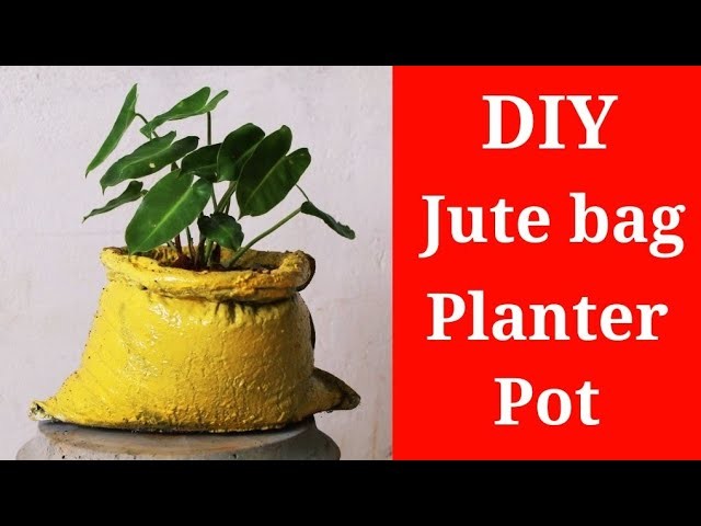 DIY | ❤️ Cement craft ideas | how to make artificial jute bag ???? planter pot with Cement❤️.