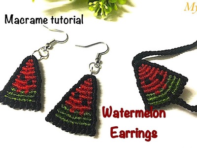 Diy macrame watermelon earrings. bracelet - tutorial BT0001