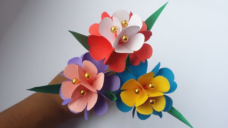 DIY: Paper Flower Stick!! How to Make Paper Flower for Home.Room Decoration!! Easy Paper Flowers!!