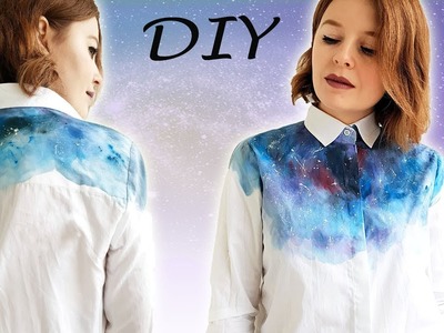 DIY Watercolor effect galaxy shirt.step by step tutorial