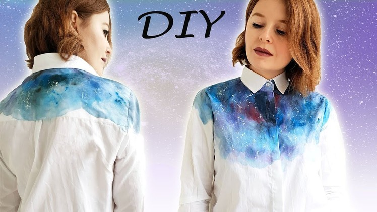 DIY Watercolor effect galaxy shirt.step by step tutorial