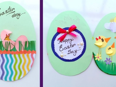 Easy Easter Cards to Make\\How to Make - Easter Egg Basket Spring Card