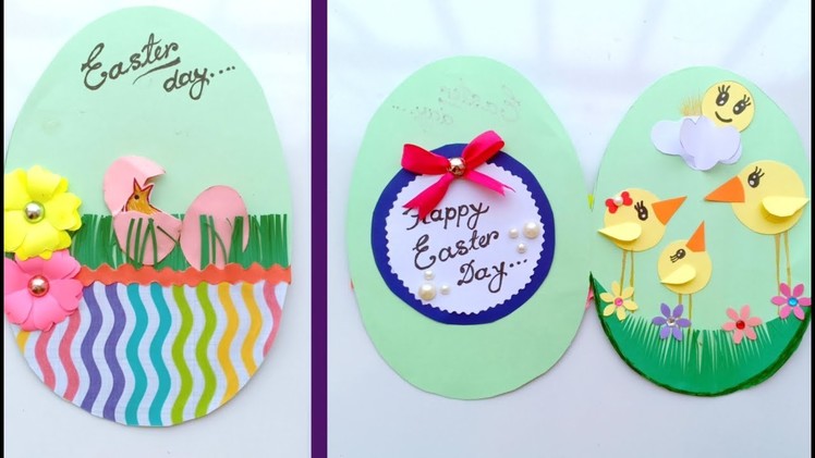 Easy Easter Cards to Make\\How to Make - Easter Egg Basket Spring Card
