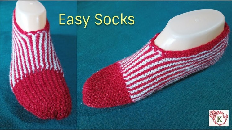 Easy Socks knitting for Beginners || in hindi