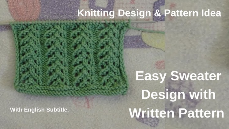 Easy sweater design in hindi 2019 with written pattern by  knitting design pattern idea.