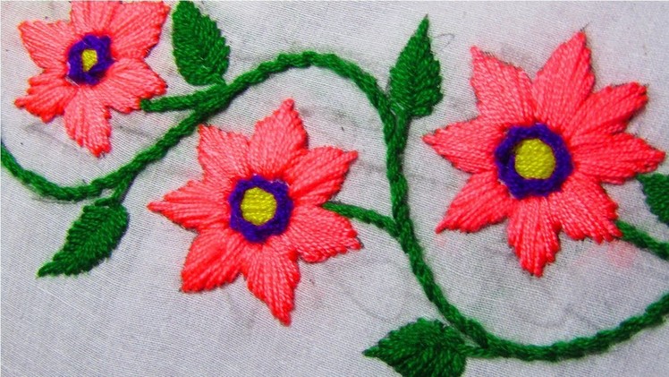 Hand embroidery:  Easy beautiful Border Line Embroidery Design. #Embroidery