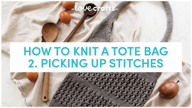 How to Knit a Market Tote Bag ???? | Picking up stitches