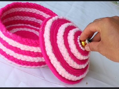 How to make a storage box - Jewellery box from woolen and newspaper