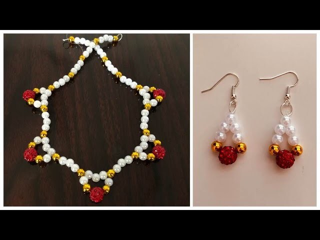 How To Make Beaded Jewellery At Home. Pearl Necklace and Earrings Tutorial