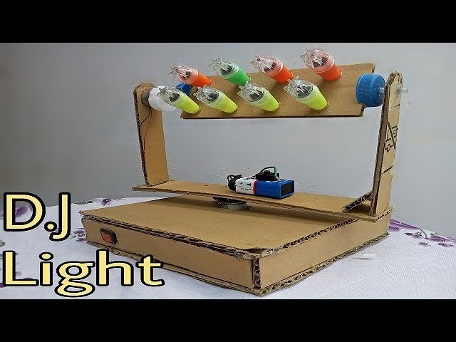 How to make Dj light at Home | using cycle led with cardboard Rotating Light easy.