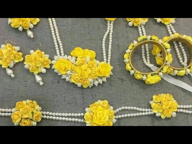 How to make flower jewellery at home for haldi ceremony