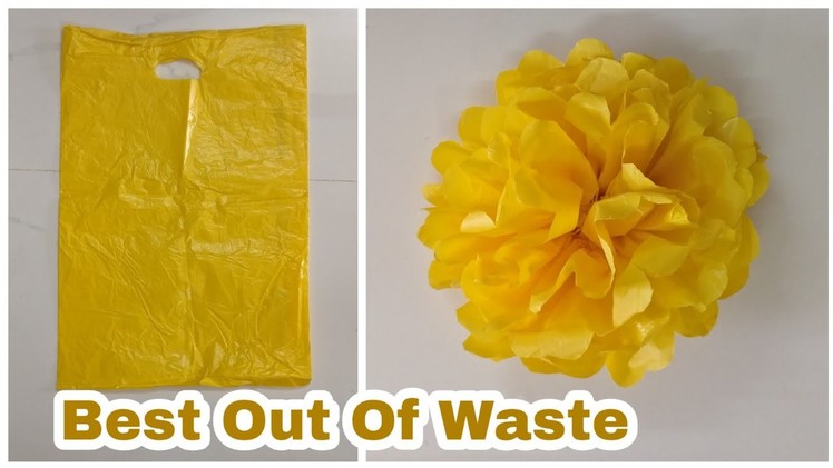 How To Make Flowers With Plastic Shopping Bags | DIY | Carry Bags Re Use Ideas | Best Out Of Waste