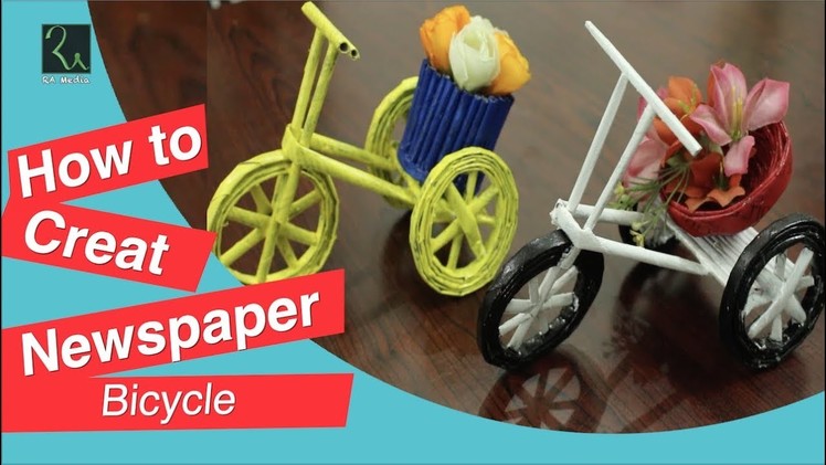 How To Make News Paper Cycle | Creative Ideas with Newspapers | Paper Crafts