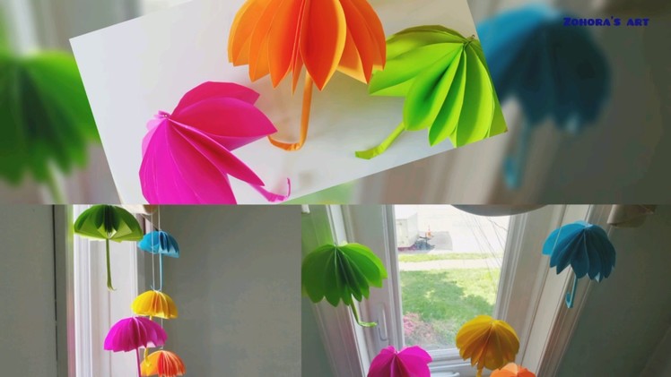 How to make umbrellas.Room decorations for kid.Fun craft for kid