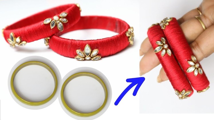 How to Reuse Old Bangles| Making Beautiful Silk Thread Bangles| Latest Silk thread with Bangles