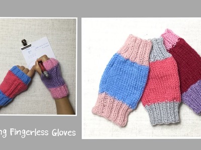 Knitting Fingerless Gloves. 봄.가을용 대바늘 장갑뜨기
