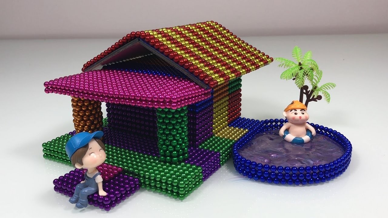 Most Satisfying Video - How To Make Build Beautiful House with Magnetic Balls