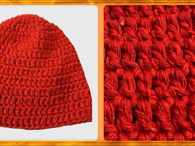 NEWBORN BABY (0-6) HAT with woolen. How to crochet newborn baby hat