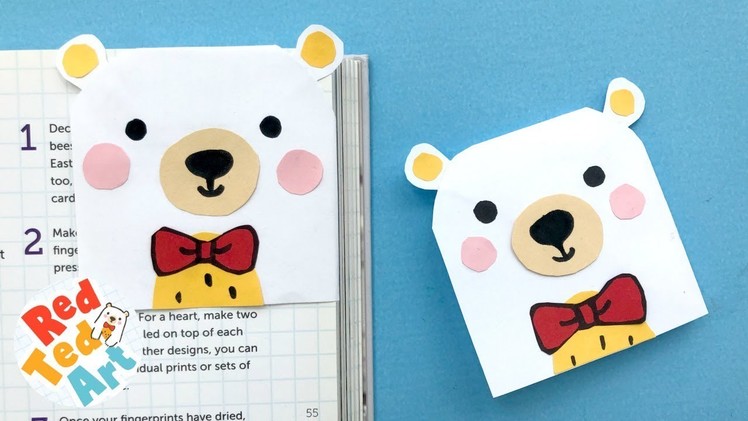 Red Ted Corner Bookmark How To - Easy Teddy Bear Bookmark DIY
