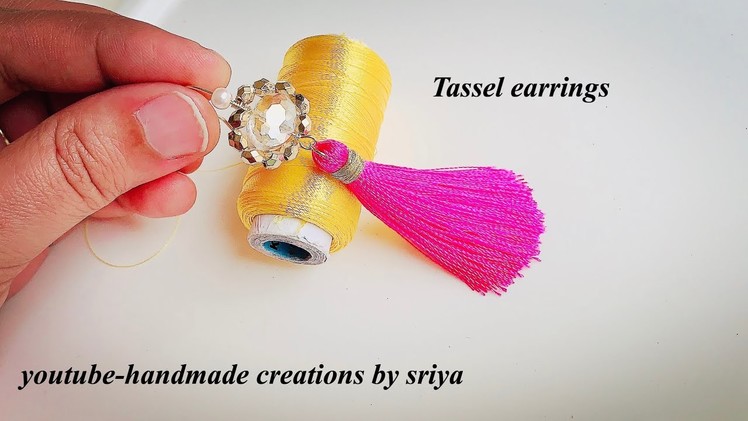 Tassel earrings | How to make silk thread Tassel earrings at home | Beautiful Pink Tassels|diy