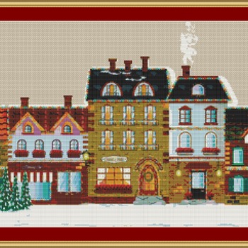 Christmas Street Cross Stitch Pattern