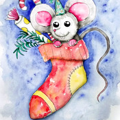 Mouse Stocking Cross Stitch Pattern