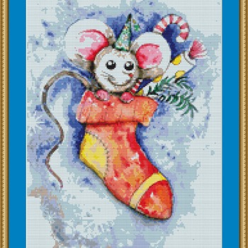 Mouse Stocking II Cross Stitch Pattern