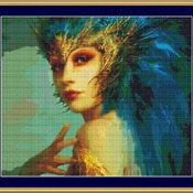 Blue Feathers Cross Stitch Pattern