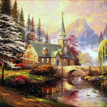 ( CRAFTS ) Dogwood Chapel Cross Stitch Pattern***L@@K***Buyers Can Download Your Pattern As Soon As They Complete The Purchase