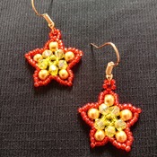 Handmade Yellow Red Star Earrings Jewellery