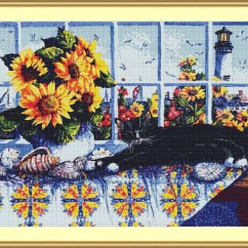 Overlooking The Lighthouse Cross Stitch Pattern