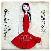 PATTERN: MHD Flamenco Inspired Crochet Gown Dress by GothDollie  For Monster high dolls (regular body size, approx. 11.5 inches tall)