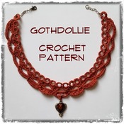 PATTERN: Victorian Hearts Crochet Choker Necklace by GothDollie