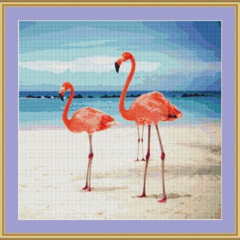 Pink Flamingos Cross Stitch Pattern