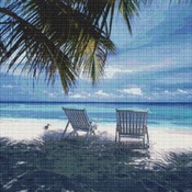 Relaxation Under The Palms Cross Stitch Pattern