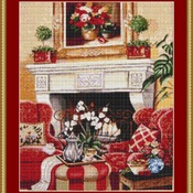 By The Fireplace Cross Stitch Pattern